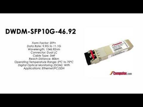 DWDM-SFP10G-46.92   |  Cisco Compatible 10GBASE-DWDM SFP+ 1546.92nm 80km