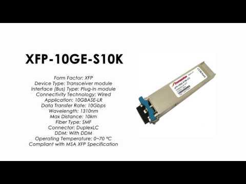 XFP-10GE-S10K  |  ZTE Compatible 10GBase-LR XFP, SMF, 10km, 1310nm