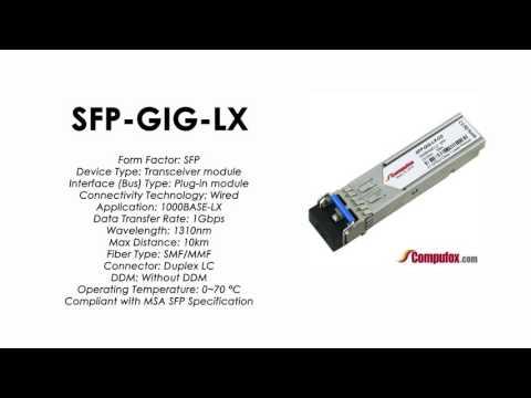 SFP-GIG-LX  |  Alcatel Compatible 1000Base-LX 1310nm 10km SFP