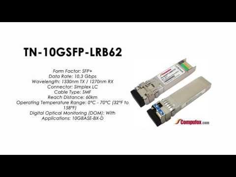 TN-10GSFP-LRB62  |  Transition Compatible 10GBASE-BX BIDI SFP+, 1330nmTx/1270nmRx SMF 60km