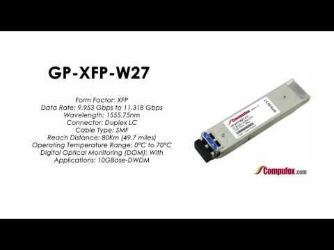 GP-XFP-W27  |  Force10 Compatible 10GBASE-DWDM XFP 1555.75nm 80km SMF