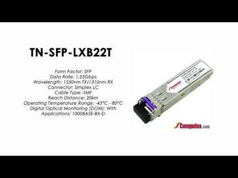 TN-SFP-LXB22T  | Transition Compatible 1000BASE-BX SFP 1550nmTx/1310nmRx SMF 20km Industrial