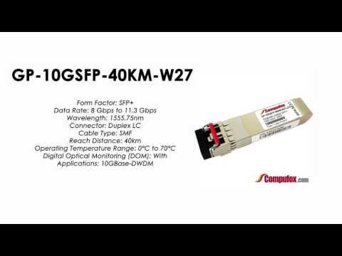 GP-10GSFP-40KM-W27  |  Force10 Compatible 10GBase-DWDM SFP+ 1555.75nm 40km SMF