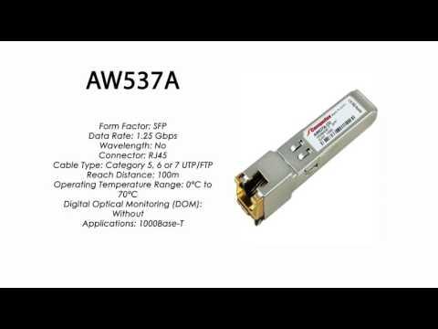 AW537A  |  HP Compatible 1000Base-T SFP RJ45 100m