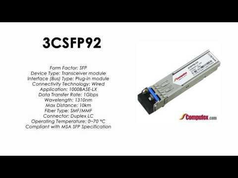 3CSFP92  |  3Com Compatible 1000BASE-LX 1310nm 10km SFP