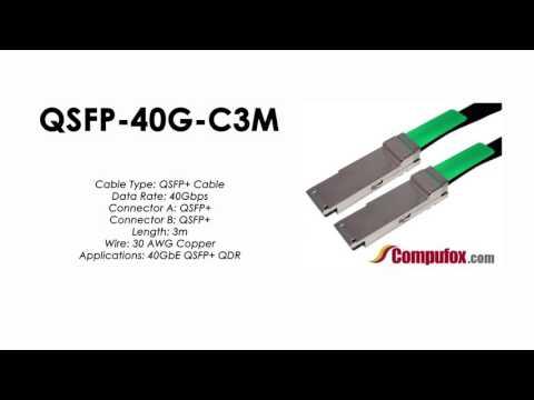 QSFP-40G-C3M  |  Alcatel Compatible 40Gbps 3m QSFP+ Cable