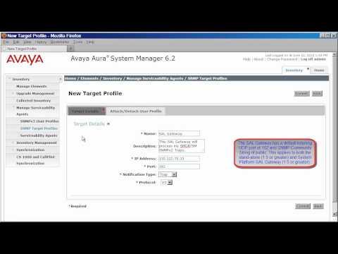 Configuring System Manager And Session Manager 6.2 To Alarm To A SAL Gateway Using SNMPv2