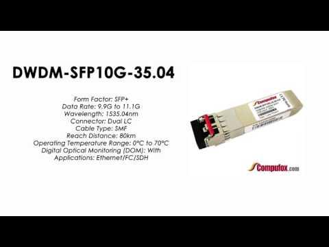 DWDM-SFP10G-35.04  |  Cisco Compatible 10GBASE-DWDM SFP+ 1535.04nm 80km