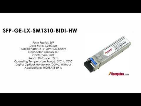 SFP-GE-LX-SM1310-BIDI-HW  |  Huawei Compatible SFP 1000BASE-BXU Tx1310nm/Rx1490nm 10km