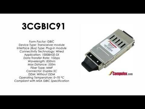 3CGBIC91  |  3COM Compatible 1000BASE-SX 850nm 550m GBIC