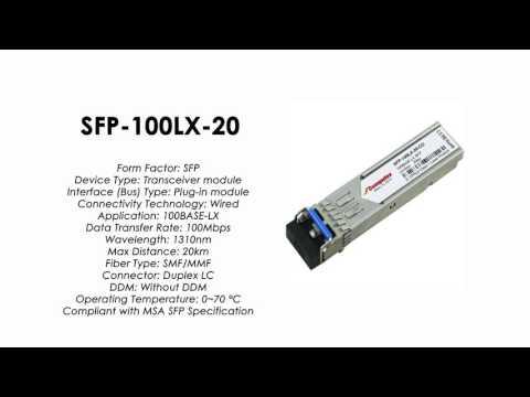 SFP-100LX-20  |  ZyXEL Compatible 100Base-LX SFP 1310nm 20km