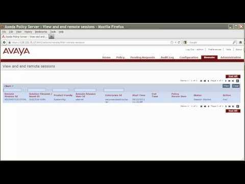 How To View Or End Remote Access Sessions In Avaya Secure Access Link Policy Server 1.5