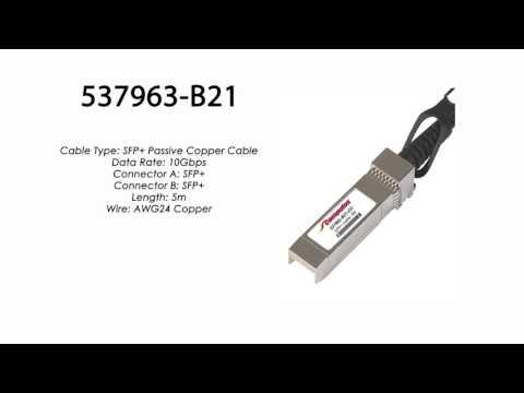 537963-B21  |  HP Compatible SFP+ Passive Copper Cable 5m