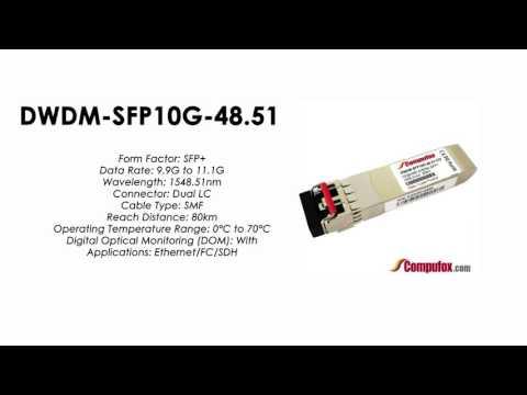 DWDM-SFP10G-48.51  |  Cisco Compatible 10GBASE-DWDM SFP+ 1548.51nm 80km