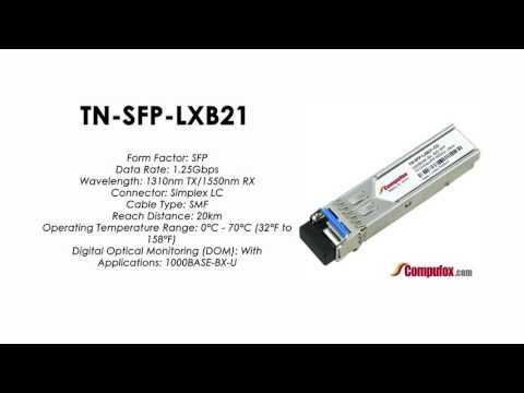 TN-SFP-LXB21  |  Transition Compatible 1000BASE-BX SFP 1310nmTx/1550nmRx SMF 20km