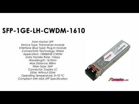 SFP-1GE-LH-CWDM-1610  |  Juniper Compatible 1000Base-CWDM SFP 1610nm 80km