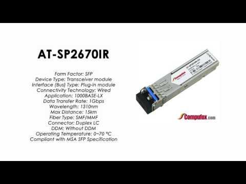 AT-SP2670IR  |  Allied Telesis Compatible 1000Base-LX 1310nm 15km SFP