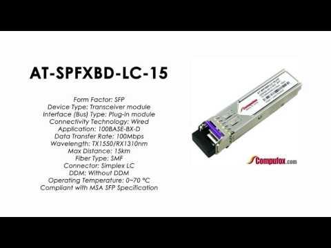 AT-SPFXBD-LC-15  |  Allied Telesis Compatible 100Mbps 1550/1310nm 10km SFP
