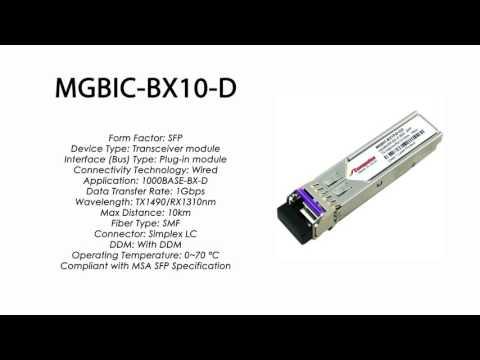 MGBIC-BX10-D  |  Enterasys Compatible 1000BASE-BXD SFP 1490nmTx/1310nmRx 10km