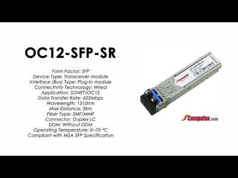 OC12-SFP-SR  |  Alcatel Compatible ATM-622Mbps/OC12 1310nm 500m SFP