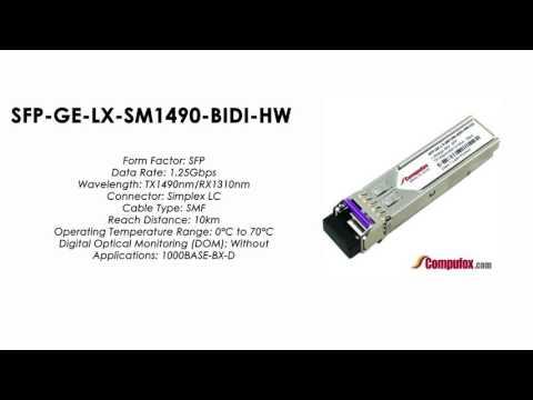 SFP-GE-LX-SM1490-BIDI-HW  |  Huawei Compatible SFP 1000BASE-BXD Tx1490nm/Rx1310nm 10km