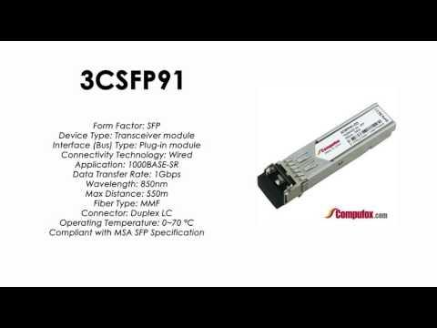 3CSFP91  |  3Com Compatible 1000BASE-SX 850nm 550m SFP