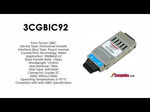 3CGBIC92  |  3COM Compatible 1000BASE-LX 1310nm 10Km GBIC