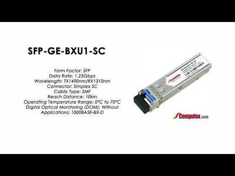 SFP-GE-BXU1-SC  |  Huawei Compatible 1000Base-BXD SFP SMF Tx1490nm/Rx1310nm 10km