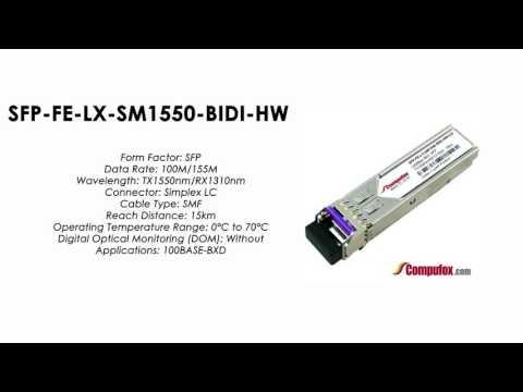 SFP-FE-LX-SM1550-BIDI-HW  |  Huawei Compatible SFP 100BASE-BXD SMF Tx1550/Rx1310 15km