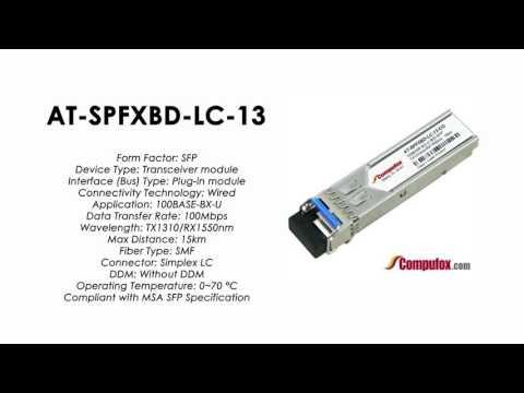 AT-SPFXBD-LC-13  |  Allied Telesis Compatible 100Mbps 1310/1550nm 10km SFP