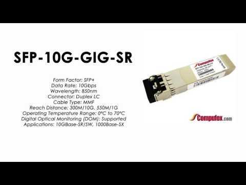 SFP-10G-GIG-SR  |  Alcatel Compatible 10GBase-SR/SW 1000Base-SX SFP+