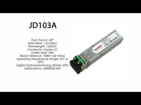 JD103A  |  HP Compatible 1000Base-EZX SFP 1550nm 100km