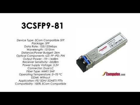 3CSFP9-81  |  3Com Compatible 100BASE-FX 1310nm 2km SFP