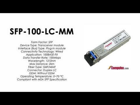 SFP-100-LC-MM  |  Alcatel Compatible 100BASE-FX 1310nm 2km SFP