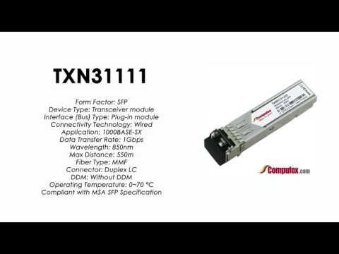 TXN31111  |  Intel Compatible 1000Base-SX 850nm 550m  SFP