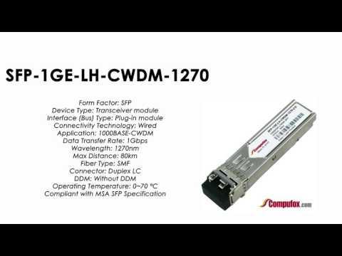 SFP-1GE-LH-CWDM-1270  |  Juniper Compatible 1000Base-CWDM SFP 1270nm 80km