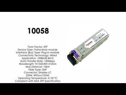 10058  |  Extreme Networks Compatible 100BASE-BX-D SFP Tx1550/Rx1310nm 10km