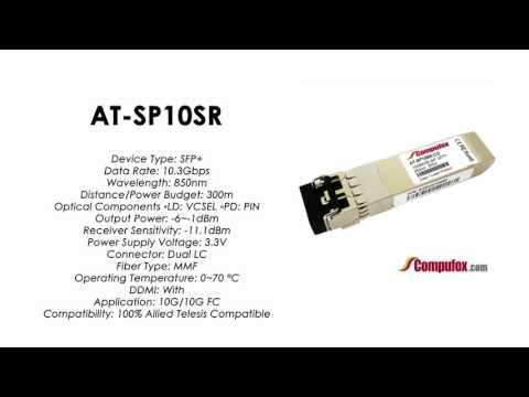 AT-SP10SR  |  Allied Telesis Compatible 10Gbps SR 850nm 300m SFP+