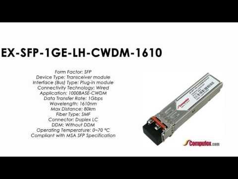 EX-SFP-1GE-LH-CWDM-1610  | Juniper Compatible 1000Base-CWDM SFP 1610nm 80km SMF