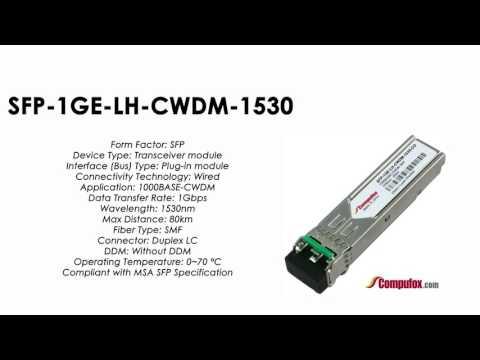 SFP-1GE-LH-CWDM-1530  |  Juniper Compatible 1000Base-CWDM SFP 1530nm 80km