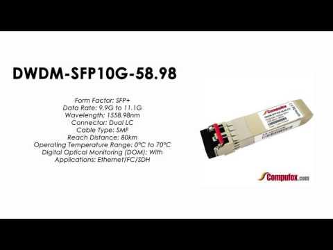 DWDM-SFP10G-58.98   |  Cisco Compatible 10GBASE-DWDM SFP+ 1558.98nm 80km