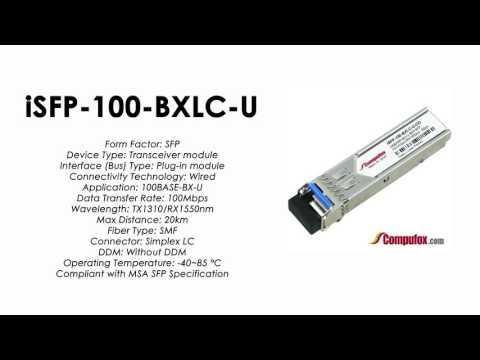 ISFP-100-BXLC-U  |  Alcatel Compatible 100Base-BX Tx1310nm/Rx1550nm 20km SFP