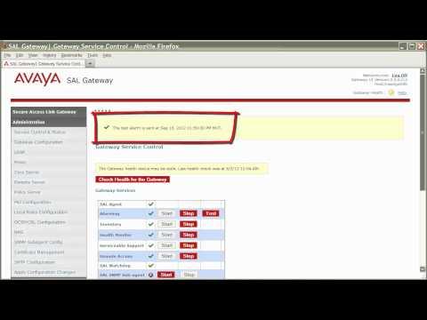 How To Generate A Test Alarm For Avaya Secure Access Link Gateway