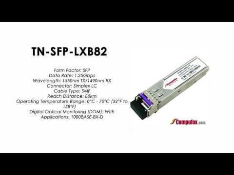 TN-SFP-LXB82 | Transition Compatible 1000BASE-BX SFP 1550nmTx/1490nmRx SMF 80km