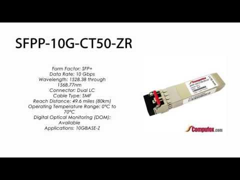 SFPP-10G-CT50-ZR  |  Juniper Compatible 10GBASE-Z Tunable DWDM SFP+ 1528.38/1568.77nm 80km