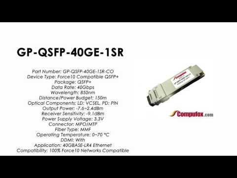 GP-QSFP-40GE-1SR | Force10 Compatible 40GE QSFP+ SR 850nm 150m