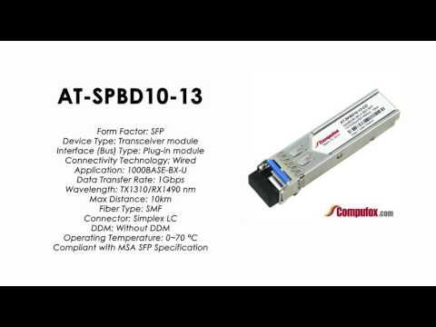 AT-SPBD10-13  |  Allied Telesis Compatible 1000Mbps 10km 1310/1490nm SFP