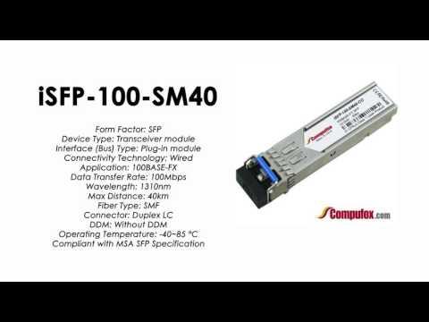 ISFP-100-SM40  |  Alcatel Compatible Industrial 100Base-FX 1310nm 40km SFP