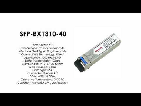 SFP-BX1310-40  |  ZyXEL Compatible 1000BASE-BX-U SFP Tx1310nm/Rx1490nm 40km