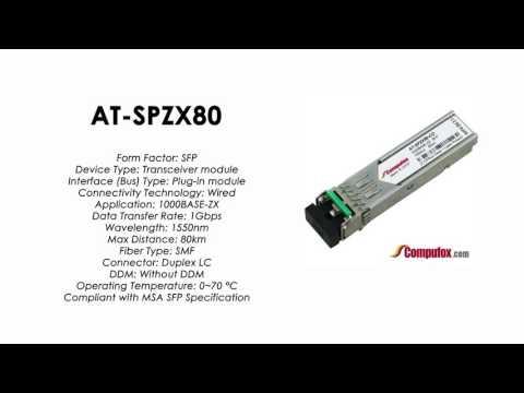 AT-SPZX80  |  Allied Telesis Compatible 1000Mbps 80km 1550nm SFP